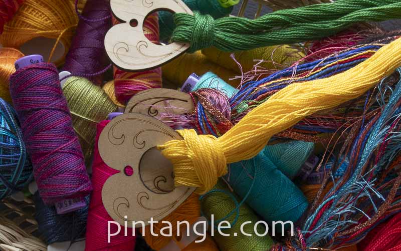Photograph of thread drops in use
